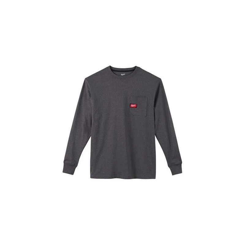 T-SHIRT DŁUGI RĘKAW SZARY XXL